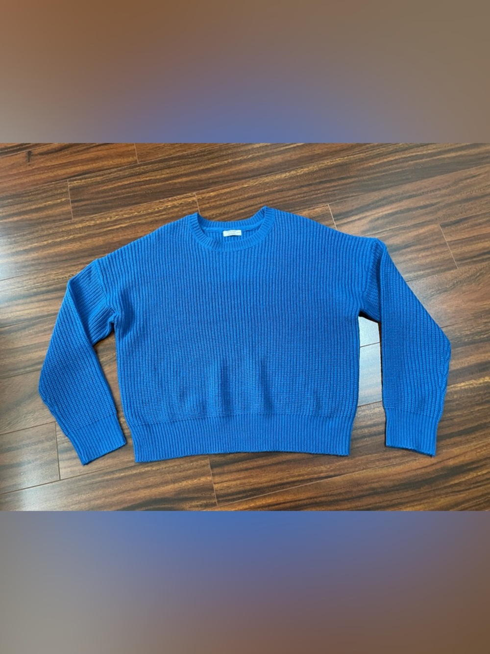 Ardene women’s XL knit sweater, ribbed crewneck, royal blue
